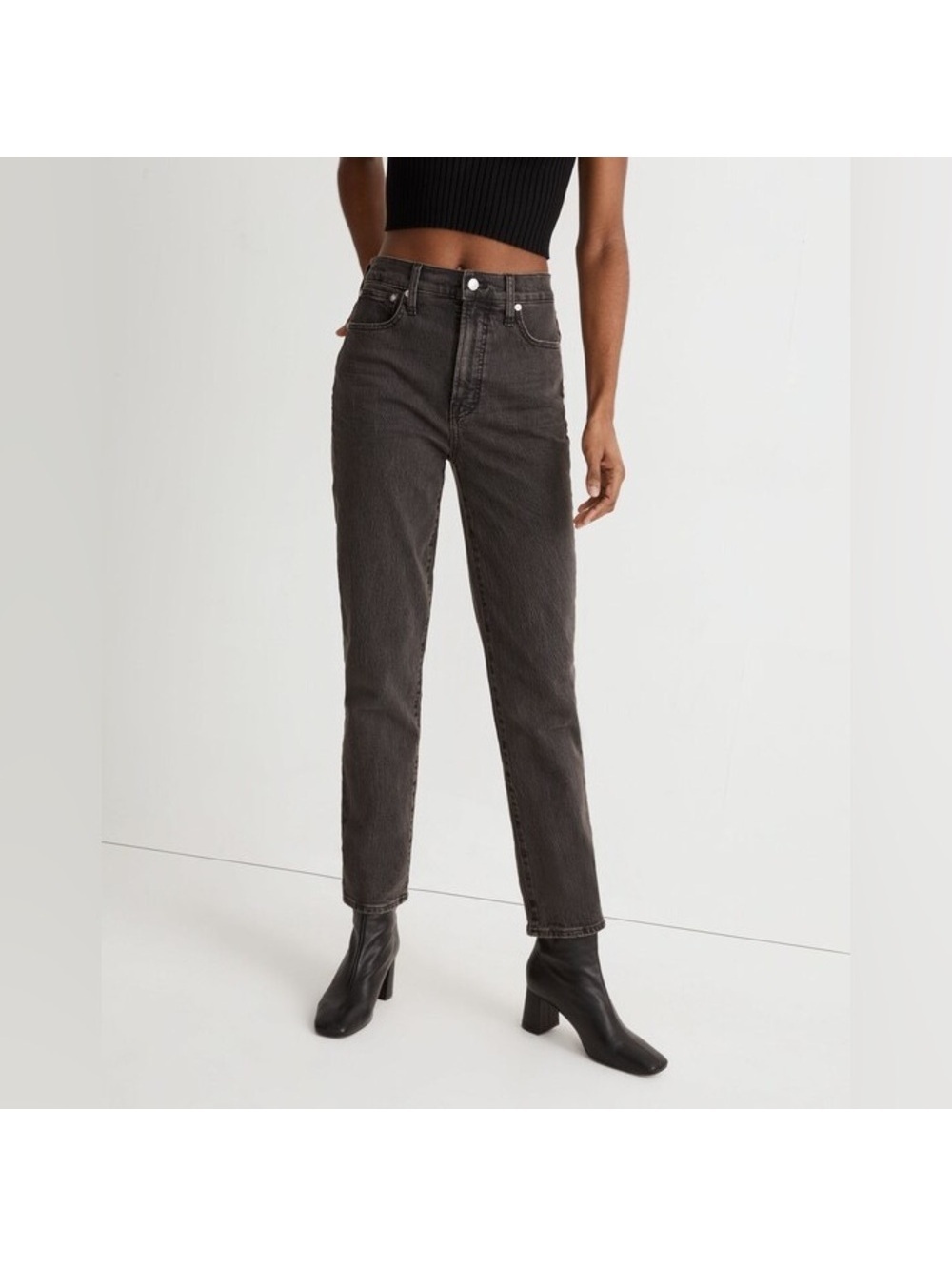 NWT Madewell The Perfect Vintage Jeans Black Denim Size 29 High Rise